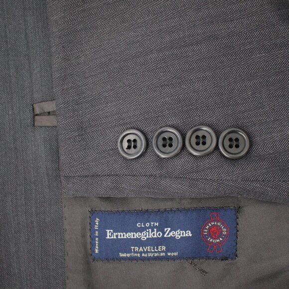 Saks fifth ave x Ermenegildo Zegna sport coat Men 44R Traveler cloth herringbone